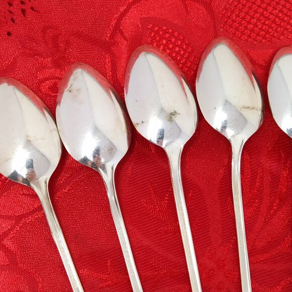 8X LHTSP New England Rosemary SilverPlate Iced Tea Malt Spoons Flatware Delicate - Picture 10 of 14